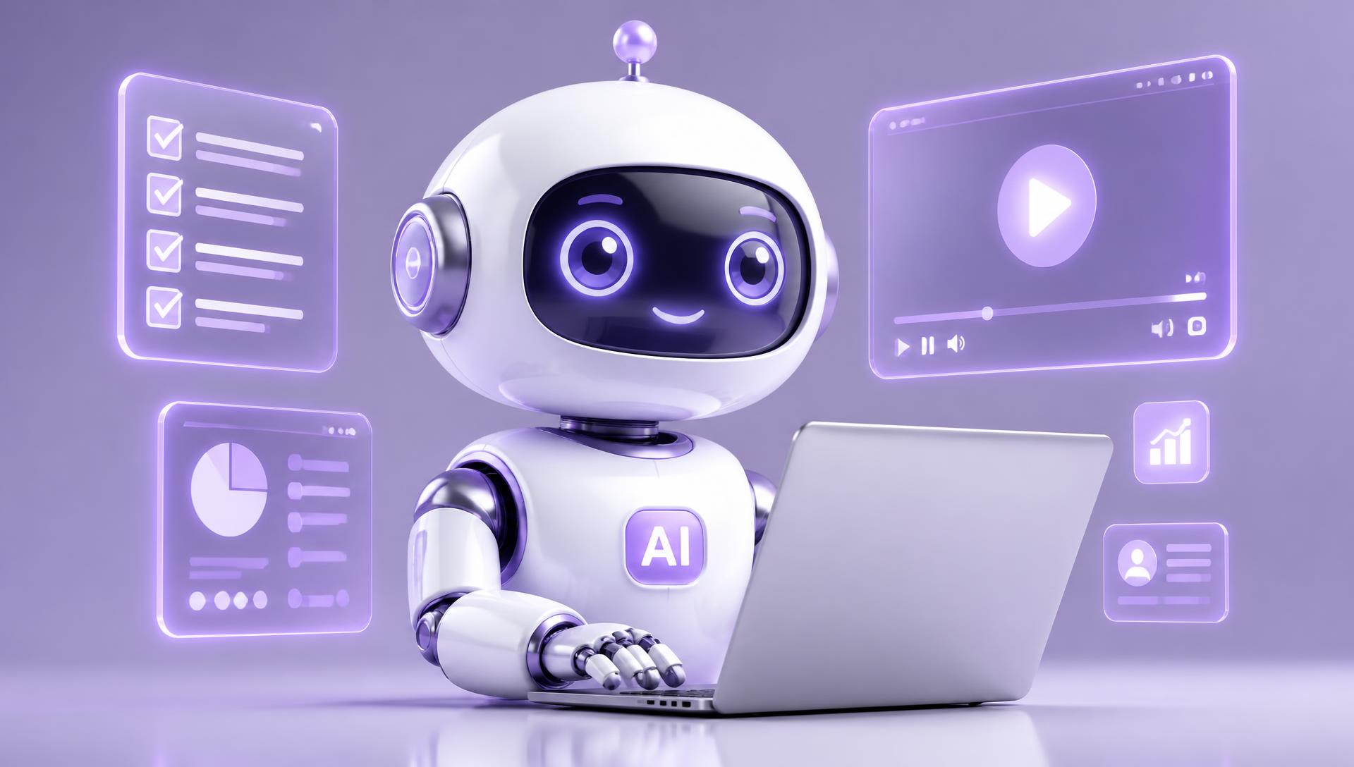 AI 활용 교육을 상징하는 AI 로봇과 학습 화면